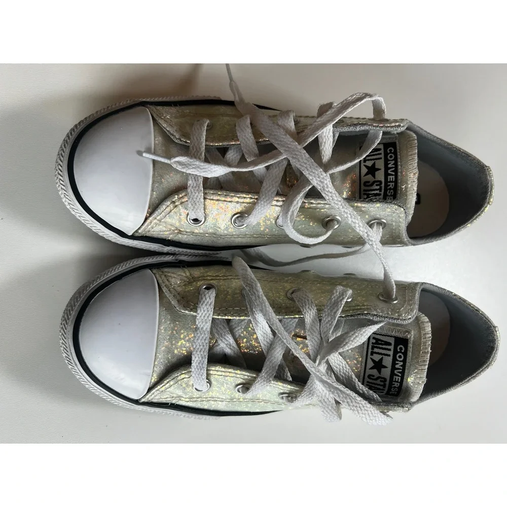 Converse Chuck Taylor All Star Iridescent Glitter Sneakers Shoes Juniors Size 3
